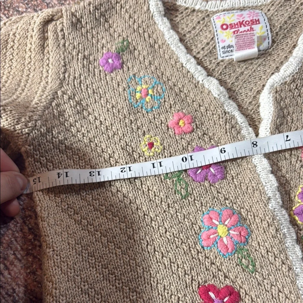 OshKosh B'gosh vintage girls size 10 cotton floral sweater gorgeous